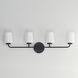 Durham 4 Light 32.5 inch Black Bath Vanity Wall Light