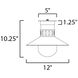 Admiralty 1 Light 12 inch Black Outdoor Flush Mount