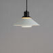 Oslo 1 Light 11.75 inch Black and White Single Pendant Ceiling Light