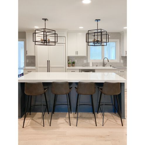 Liner 4 Light 18 inch Black/Satin Brass Single Pendant Ceiling Light