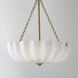 Bundt 3 Light 15.5 inch White and Natural Aged Brass Semi-Flush Mount Ceiling Light