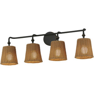 Baja 4 Light 33.25 inch Dark Bronze Bath Vanity Wall Light