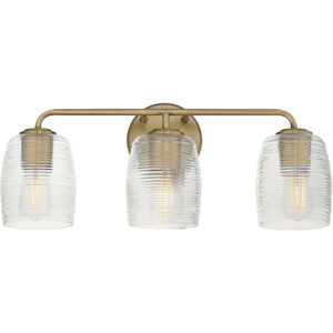 Honey 3 Light 22 inch Natural Aged Brass Bath Vanity Light Wall Light