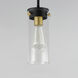 Pinn 1 Light 5 inch Black and Satin Brass Mini Pendant Ceiling Light