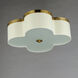 Clover 4 Light 19.75 inch Satin Brass Flush Mount Ceiling Light
