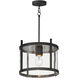 Belfry 1 Light 12 inch Black Outdoor Flush Mount in Clear