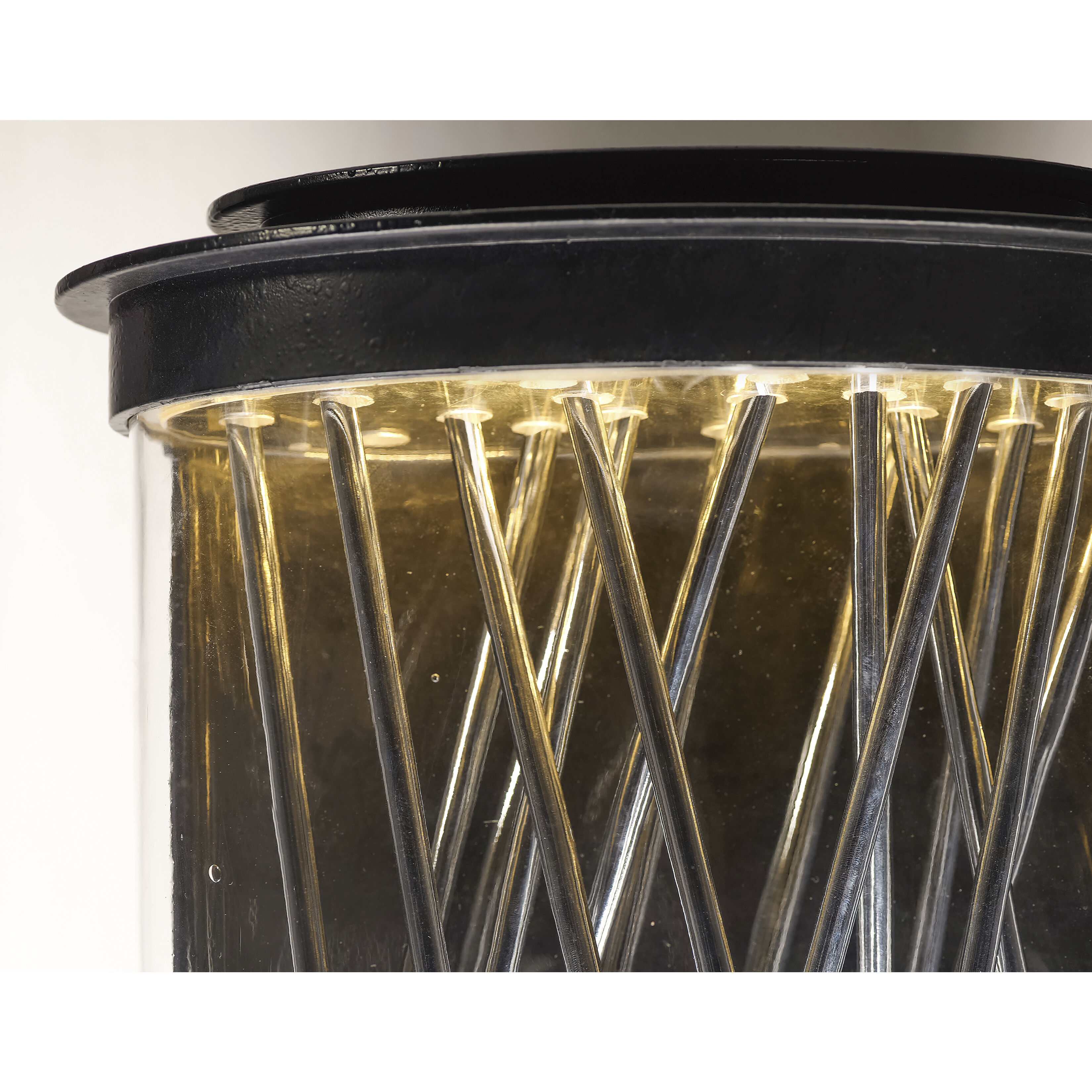 Bedazzle LED 14 inch Texture Ebony/Polished Chrome Outdoor Wall Lantern