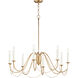 Plumette 8 Light 36 inch Gold Leaf Chandelier Ceiling Light