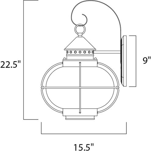 Portsmouth 1 Light 23 inch Oil Rubbed Bronze Outdoor Wall Mount