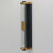 Opulent 2 Light 20 inch Black and Antique Brass Outdoor Wall Mount