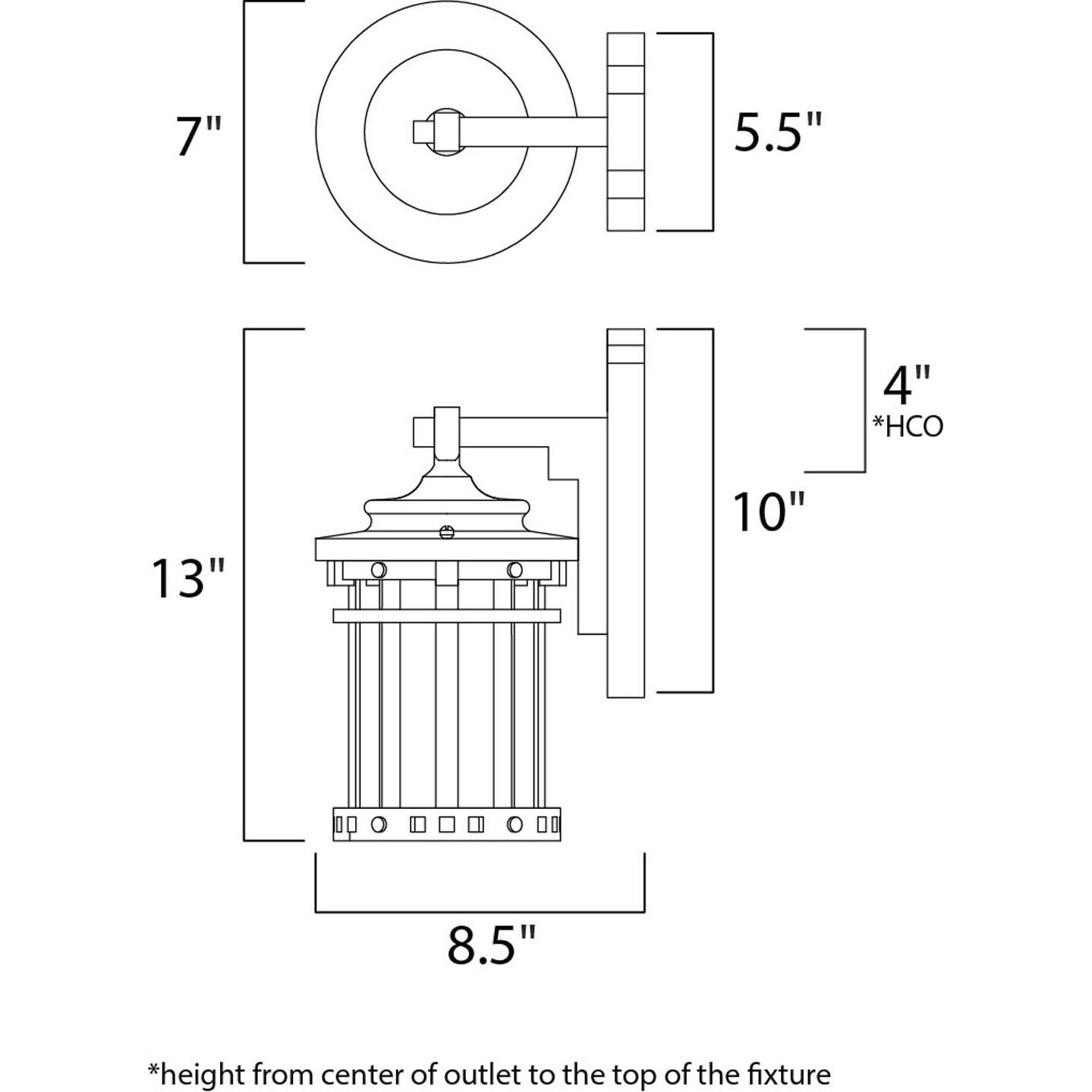 Santa Barbara DC 1 Light 13 inch Sienna Outdoor Wall Mount