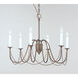 Plumette 6 Light 28 inch Chestnut Bronze Chandelier Ceiling Light