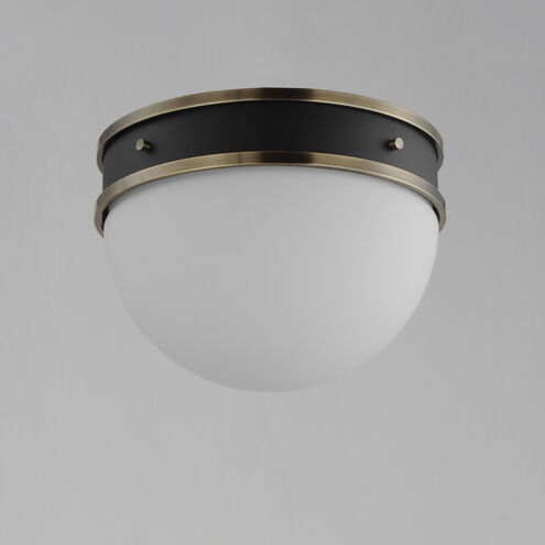Duke 1 Light 12.25 inch Black and Weathered Brass Flush Mount Ceiling Light