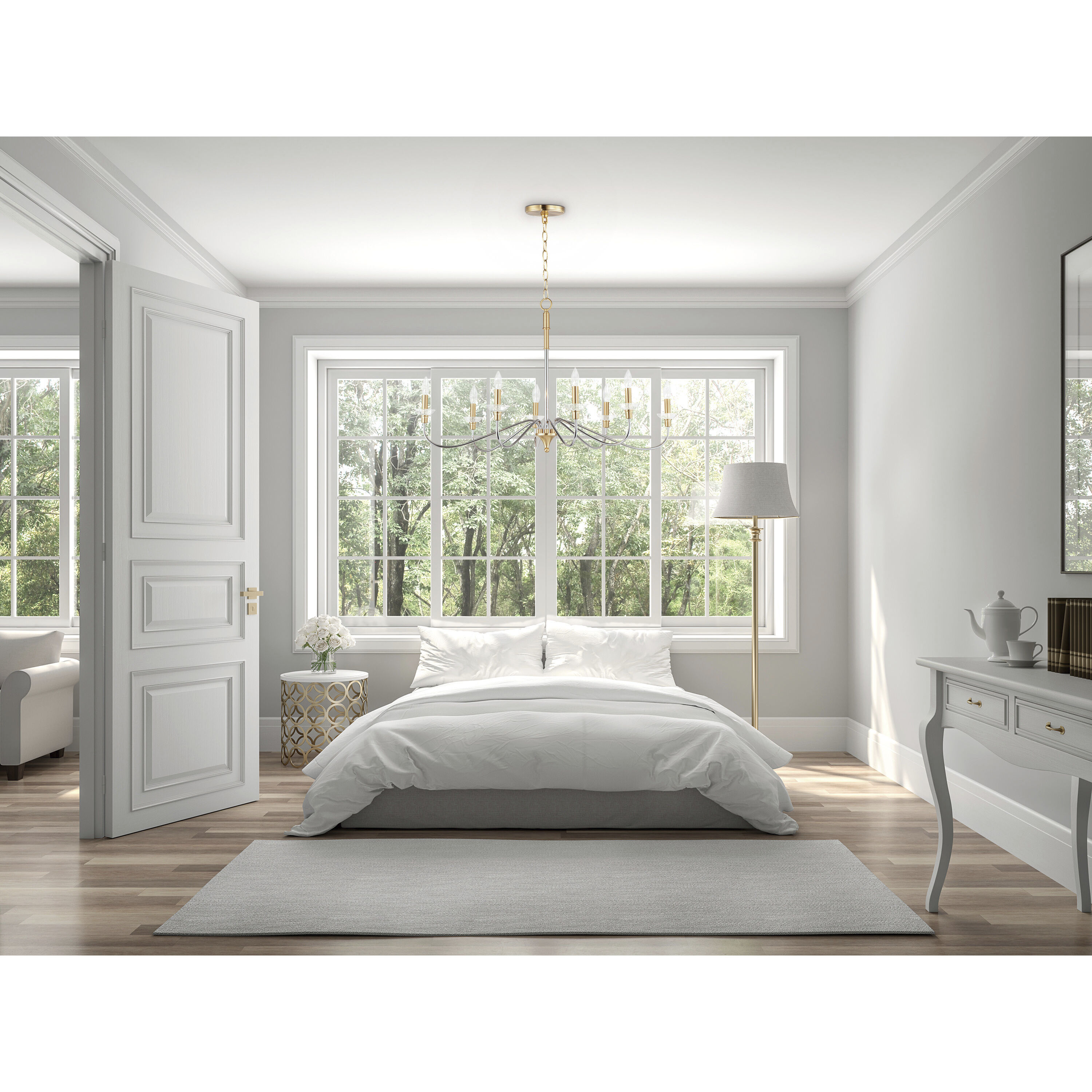 Maxim Clarion 8 Light Chandelier Polished Chrome Satin Brass 25378CLPCSBR