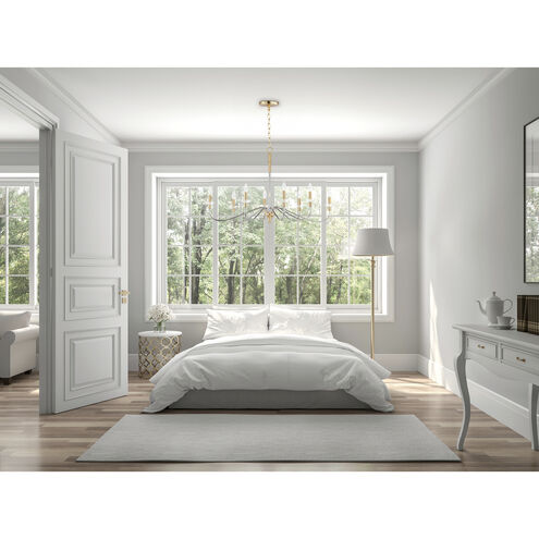 Clarion 8 Light 38 inch Polished Chrome/Satin Brass Chandelier Ceiling Light