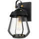 Mariner 1 Light 12.75 inch Black and Antique Brass Outdoor Wall Mount, Small