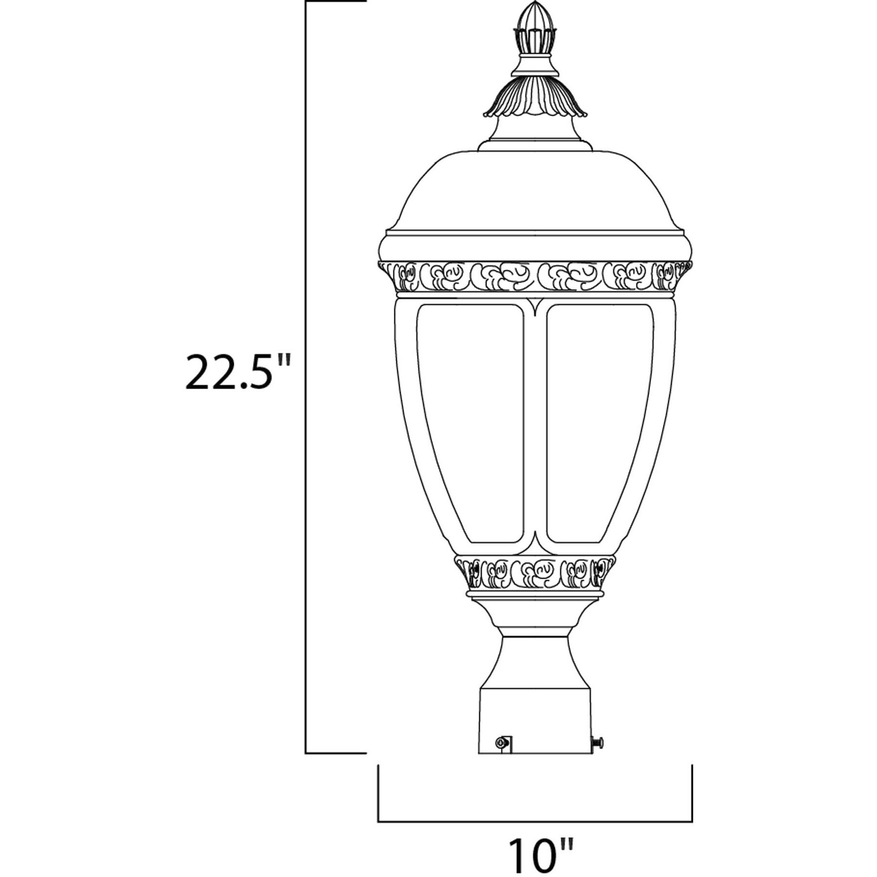 Knob Hill DC 3 Light 23 inch Sienna Outdoor Pole/Post Lantern