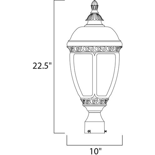 Knob Hill DC 3 Light 23 inch Sienna Outdoor Pole/Post Lantern
