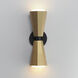 Rizzo 2 Light 5 inch Black and Antique Brass Wall Sconce Wall Light