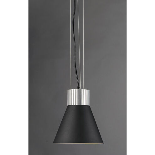 Storehouse LED 9 inch Satin Aluminum/Black Single Pendant Ceiling Light