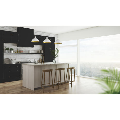 Dawn 1 Light 12 inch White/Satin Brass Single Pendant Ceiling Light in White and Satin Brass