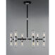 Dual 12 Light 26.25 inch Black and Brushed Aluminum Outdoor Chandelier