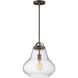 Stella 1 Light 13.75 inch Oil Rubbed Bronze Single Pendant Ceiling Light in Hammer