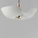 Poppy LED 17.75 inch White and Satin Brass Single Pendant Ceiling Light