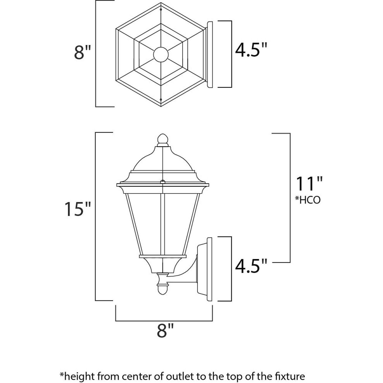 Westlake LED E26 LED 15 inch Black Outdoor Wall Mount