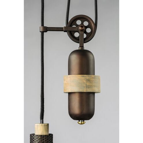 Tucson 1 Light 16 inch Oil Rubbed Bronze/Weathered Wood Single Pendant Ceiling Light
