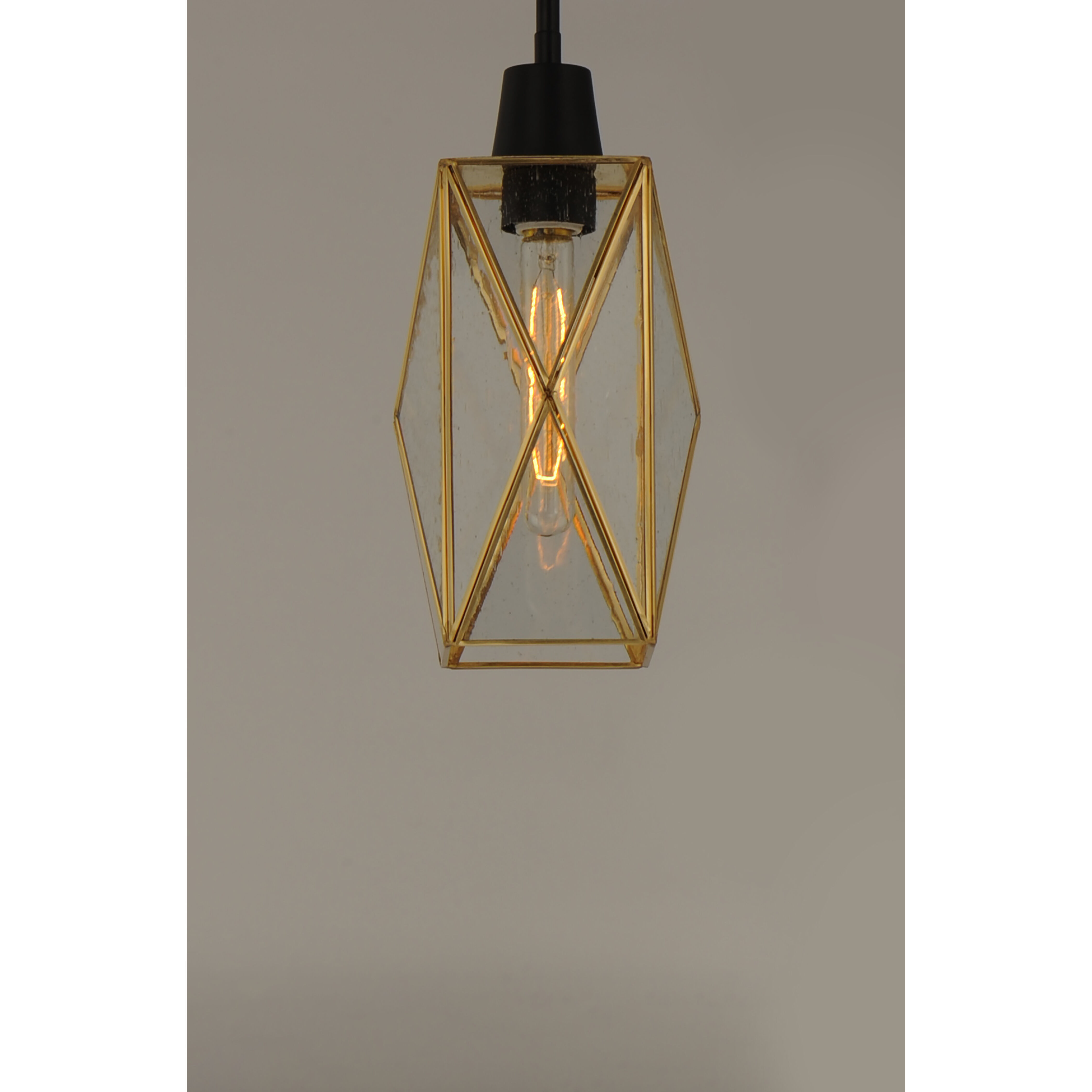 Norfolk 1 Light 6 inch Black/Burnished Brass Mini Pendant Ceiling Light