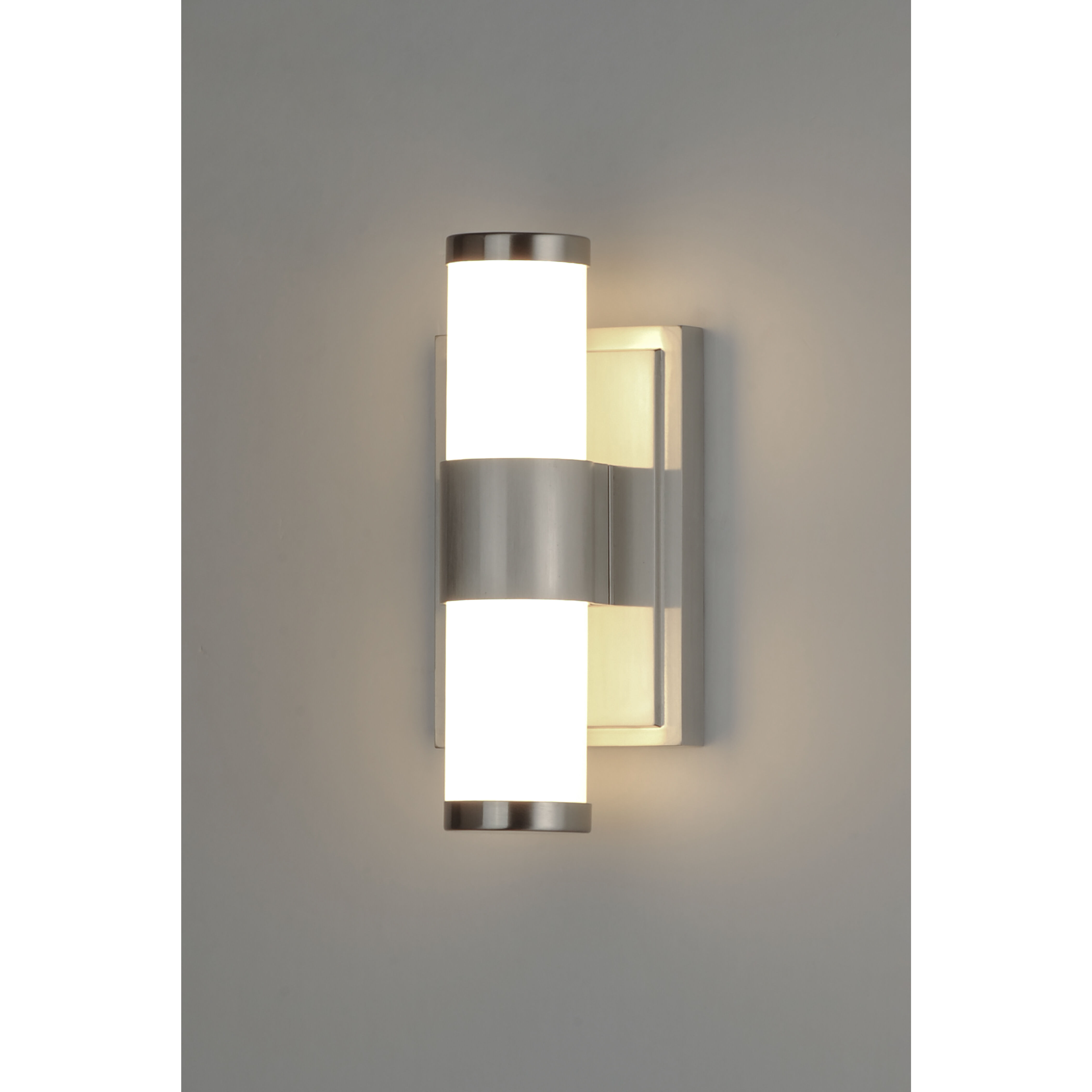 Optic LED 14 inch Satin Nickel Bath Vanity Wall Light