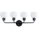 Coraline 4 Light 30 inch Black Bath Vanity Wall Light