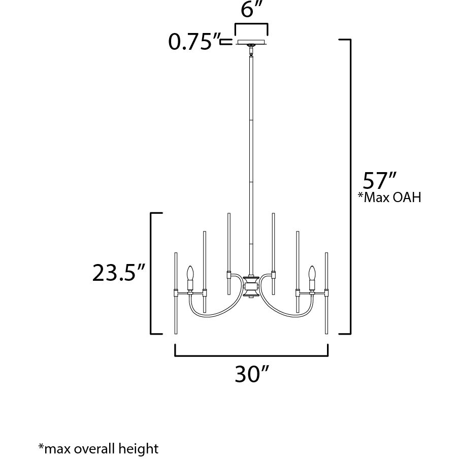 Divine 6 Light 30 inch Heritage Chandelier Ceiling Light