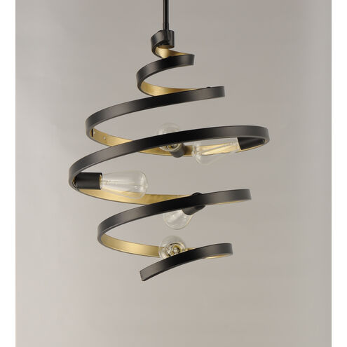 Twister 5 Light 18 inch Black/Gold Multi-Light Pendant Ceiling Light
