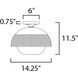 Perf 1 Light 14.25 inch Black and Satin Brass Flush Mount Ceiling Light