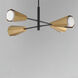 Rizzo 4 Light 33 inch Black and Antique Brass Chandelier Ceiling Light