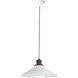 Oslo 1 Light 15.75 inch Black and White Single Pendant Ceiling Light