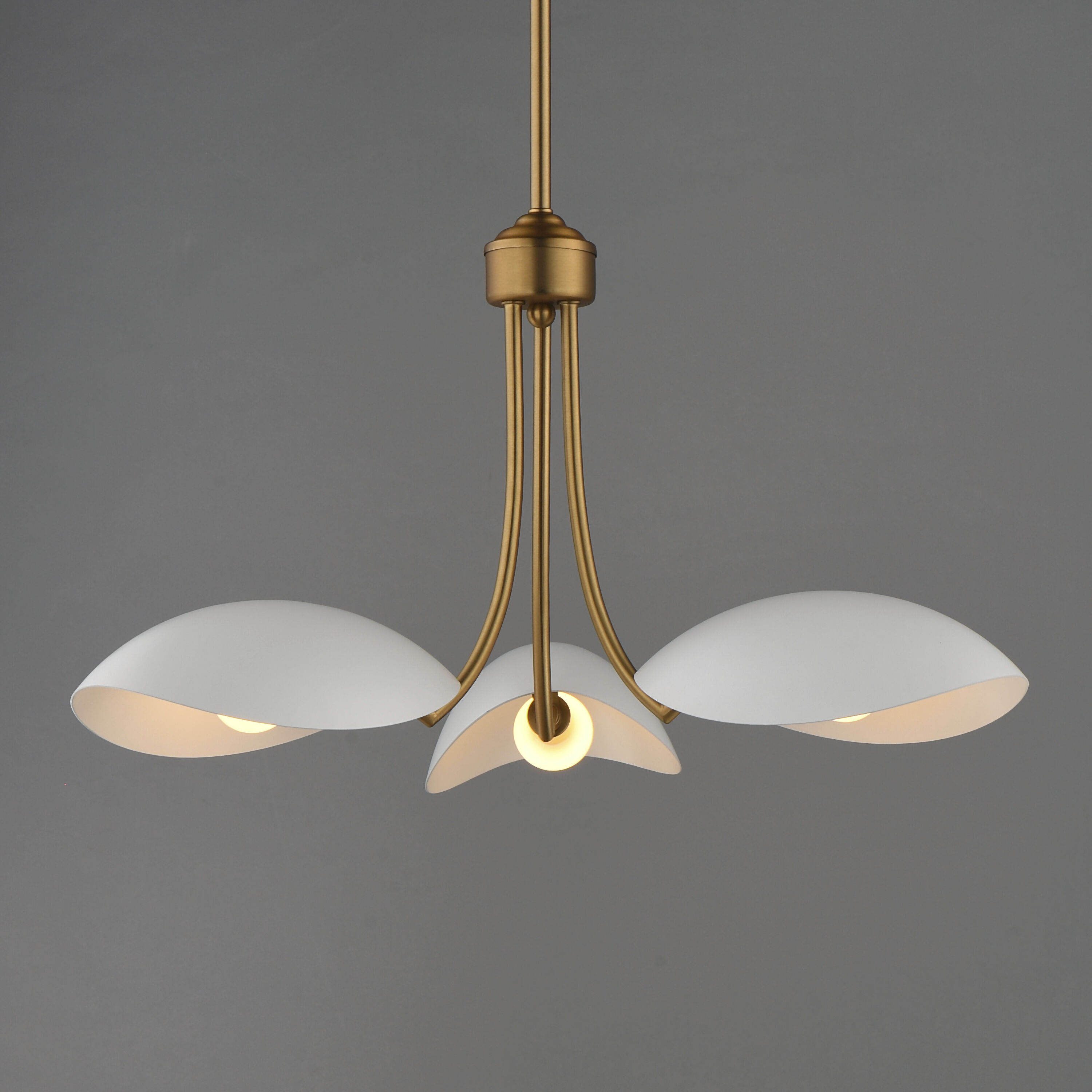 Maris 3 Light 22 inch White and Natural Aged Brass Multi-Light Pendant Ceiling Light