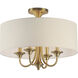 Bongo 4 Light 18 inch Natural Aged Brass Semi-Flush Mount Ceiling Light