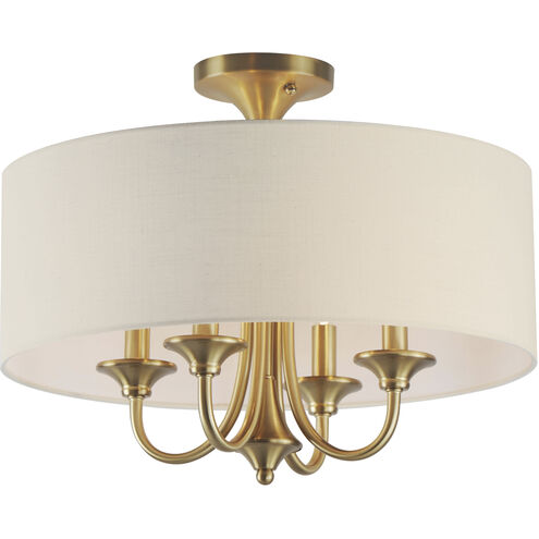 Bongo 4 Light 18 inch Natural Aged Brass Semi-Flush Mount Ceiling Light