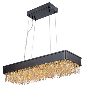 Mystic LED 32 inch Bronze Linear Pendant Ceiling Light in 1, Scotch Crystal, 61.6