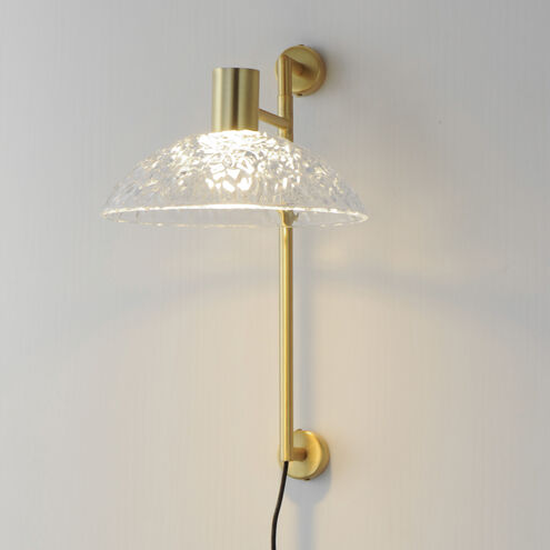 Metropolis LED 10 inch Satin Brass Pin Up Wall Sconce Wall Light