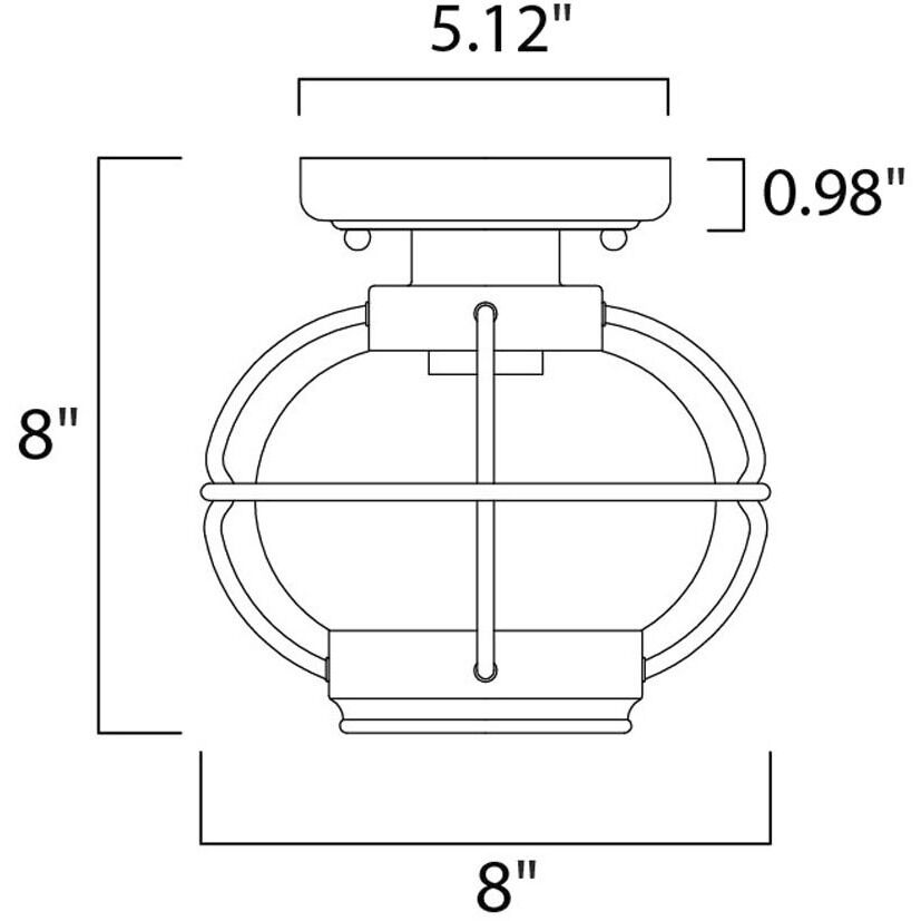 Portsmouth 1 Light 8 inch Oil Rubbed Bronze Outdoor Ceiling Mount