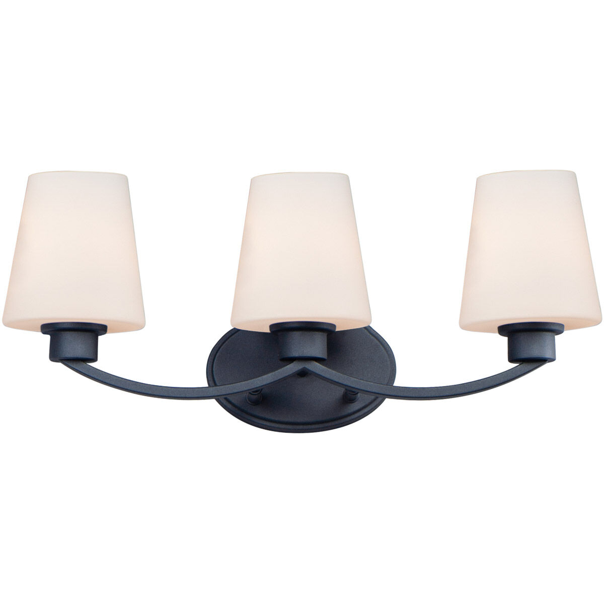Shelter 3 Light 22 inch Black Bath Vanity Wall Light