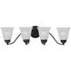 Basix 4 Light 27.5 inch Oil Rubbed Bronze Bath Vanity Wall Light in Frosted