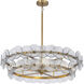 Loren 6 Light 32 inch Weathered Brass Multi-Tier Chandelier Ceiling Light in Textured Clear