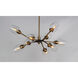 Savvy LED 37 inch Antique Brass and Black Chandelier Ceiling Light