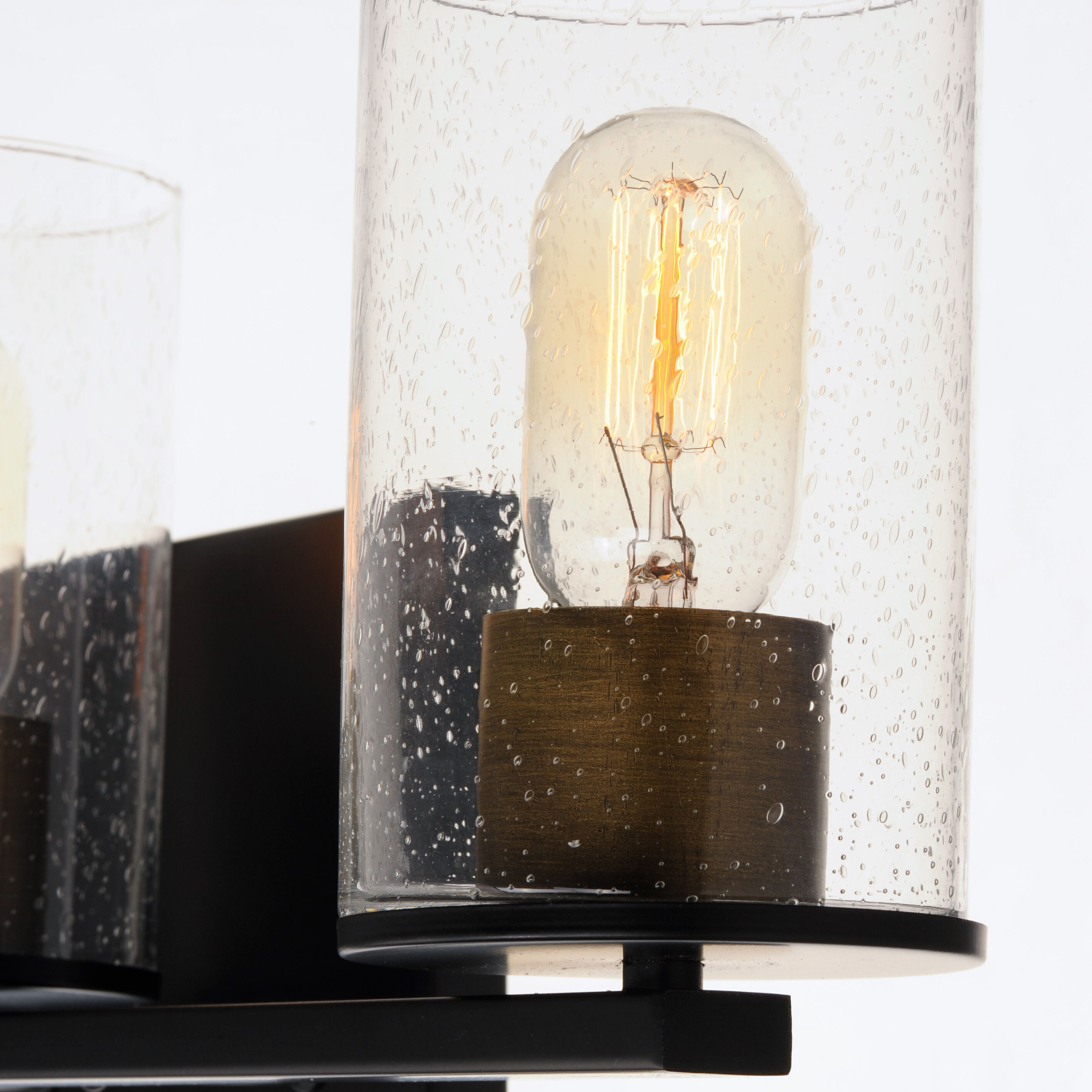 Sleek 3 Light 24 inch Antique Brass/Black Bath Vanity Wall Light