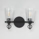 Jackson Hole 2 Light 14.25 inch Black Wall Sconce Wall Light in Clear